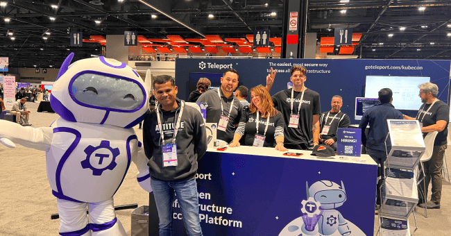 Teleport booth at Kubecon